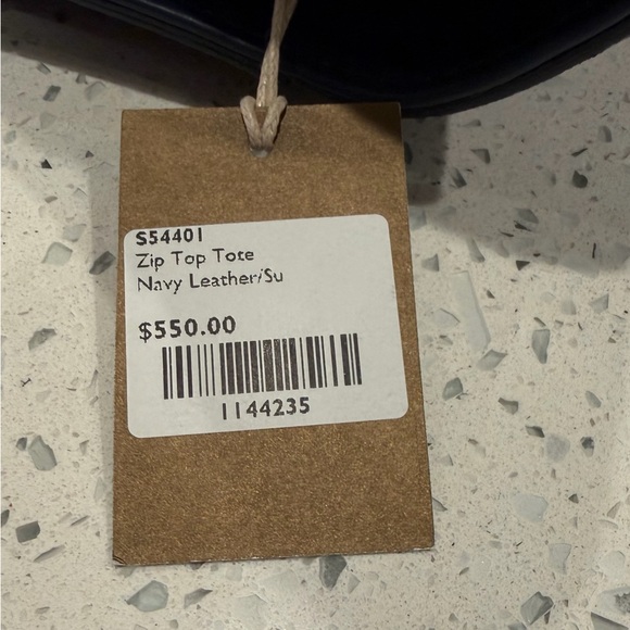 ANN MASHBURN Navy Leather Tote - Picture 5 of 7